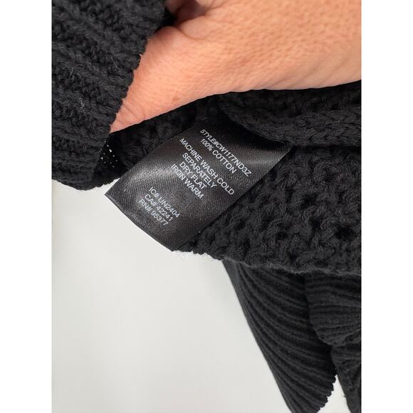 SANCTUARY Sweater Size 1X NEW Cotton Open Knit Black Sweater - Picture 6 of 6